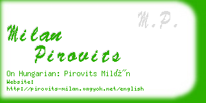 milan pirovits business card